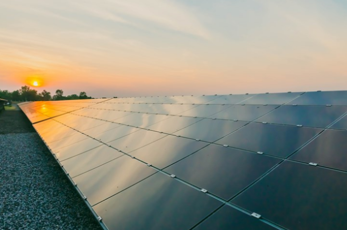 Thin film solar installation with perovskite solar cells. Photo Credit: XlynX Materials